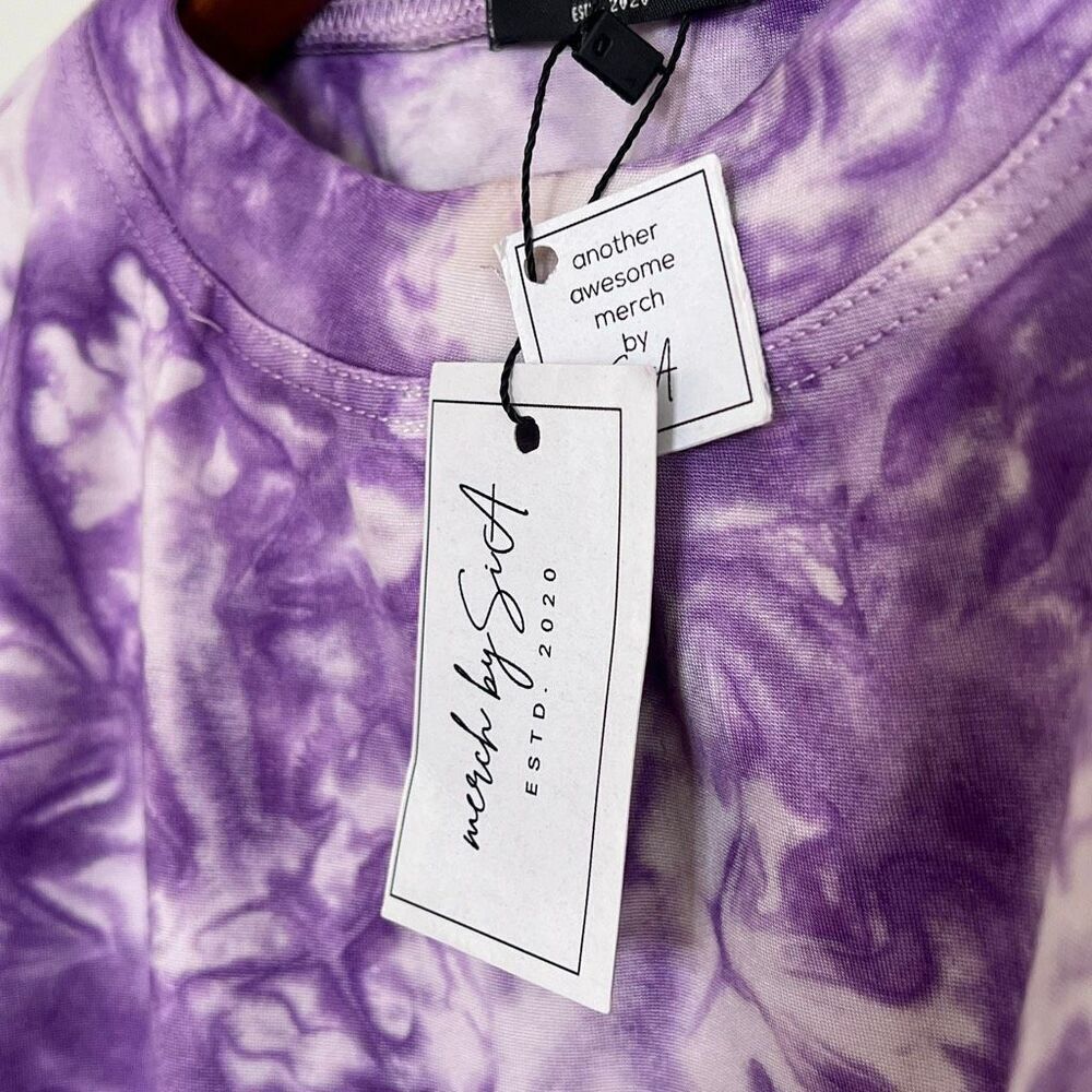 Merch by Sia NWT Tie Dye Crew Neck Crop Pullover Sweatshirt Purple Size Medium‎ - Picture 8 of 9
